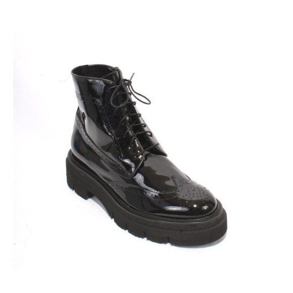 Luca Grossi | Shoes | Luca Grossi 37 Black Patent Leather  Luca Grossi 037 Black Patent Leather Zip Lace Ankle Oxford Boots